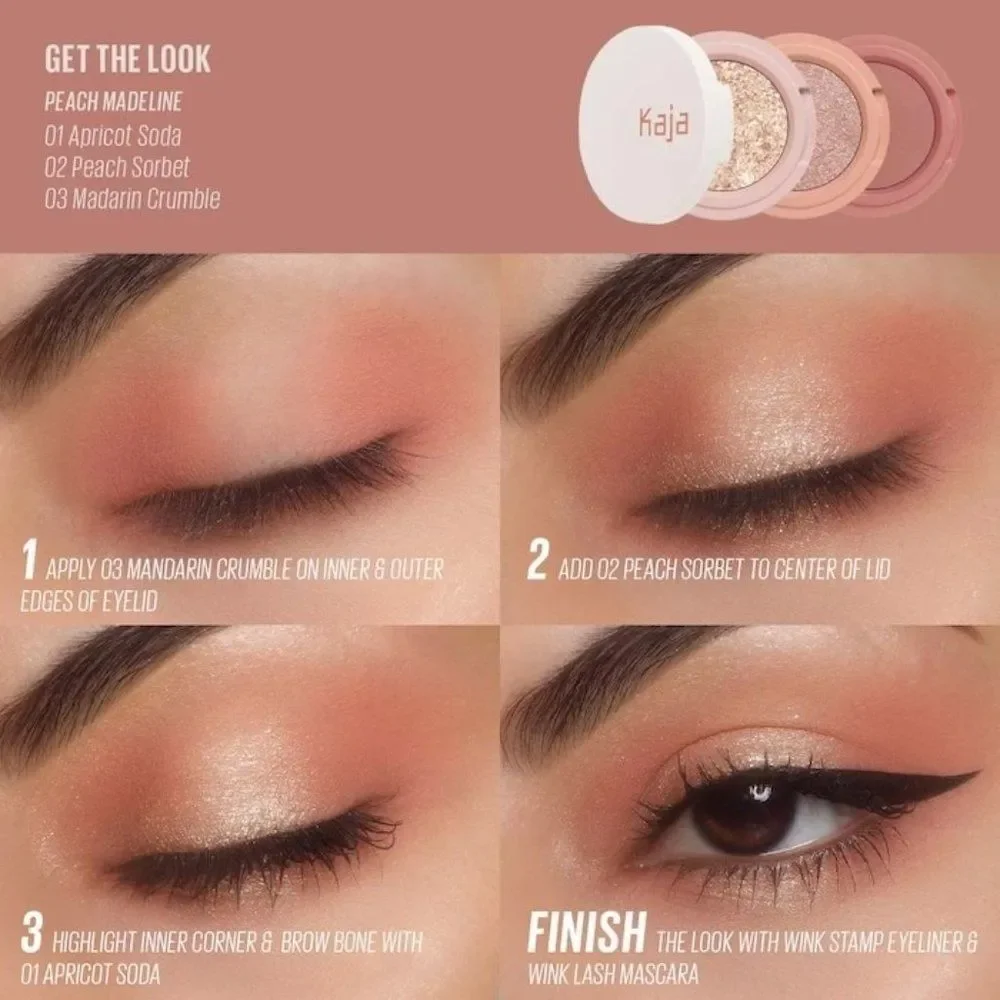 🆕 Kaja Eye Bento Bouncy Eyeshadow Trio in Peach Madeline